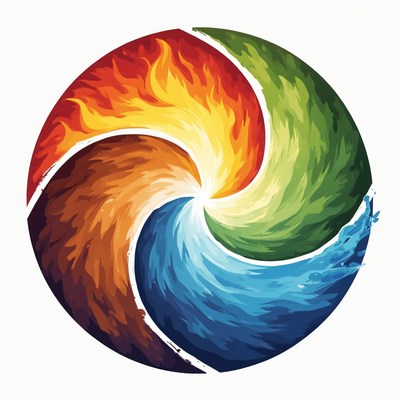 Circular design of elements in motion