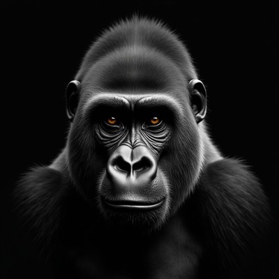 Gorilla looking at the camera