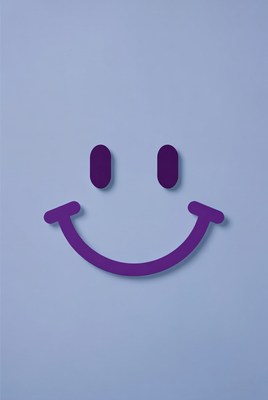 Simple smile on blue background