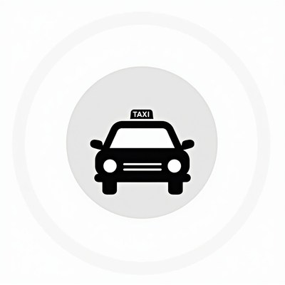 Taxi icon on simple background