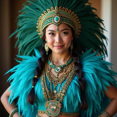 Woman in colorful traditional attire