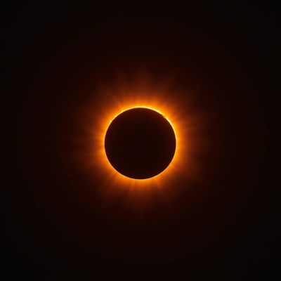 Solar eclipse captured at night sky