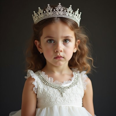 Young girl wearing a crown