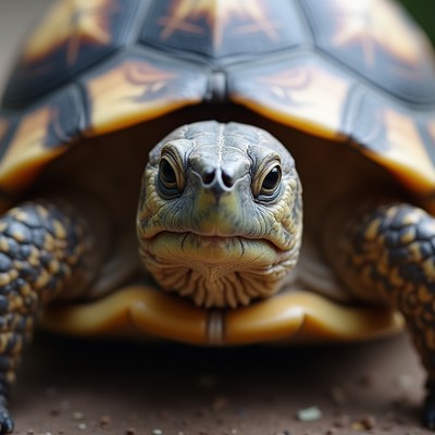 Turtle close up on a surface