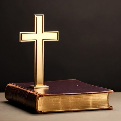 Cross on a closed book