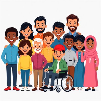 Group of friends smiling together