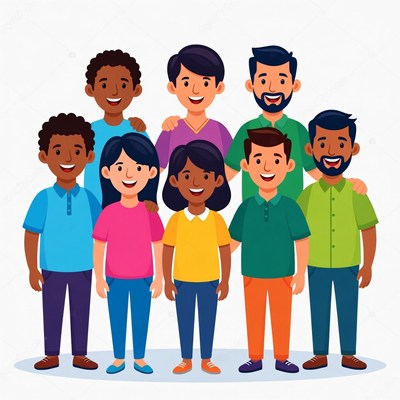 Group of friends smiling together