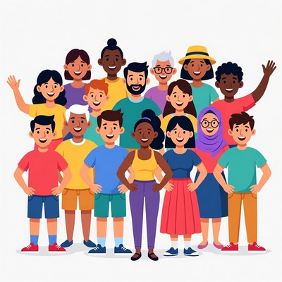 Group of people smiling together