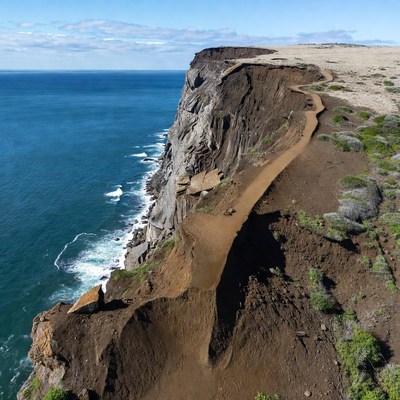 Coastal cliff with view of ocean