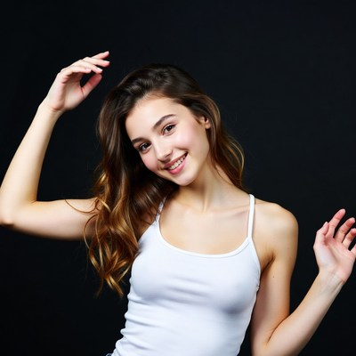 Young woman poses with confidence