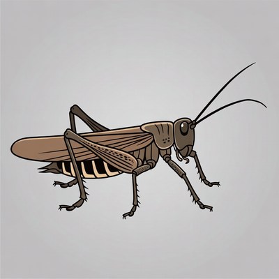 Grasshopper on a light background