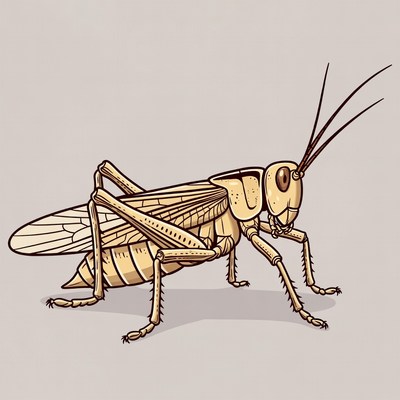Detailed drawing of a cricket