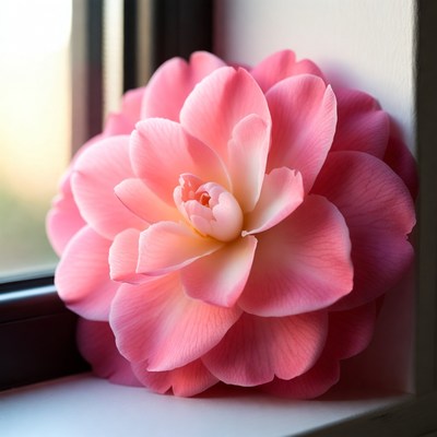 Flower on window sill