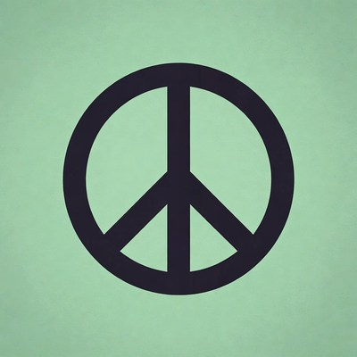 Symbol of peace on green background