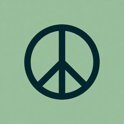 Symbol of peace on green background