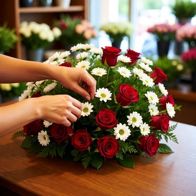 Flower arrangement in a shop