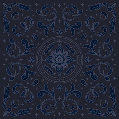 Ornate floral design on dark background