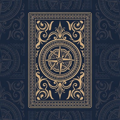 Decorative compass design on dark background