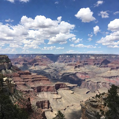 Grand canyon under a cloudy sky