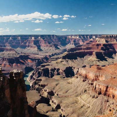 Grand canyon landscape under blue sky