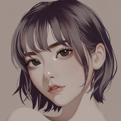 Young woman with short black hair