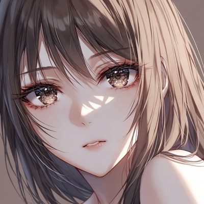 Young woman with light patterns on face