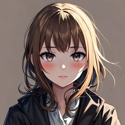 Young woman with brown hair in casual outfit