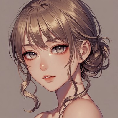 Young woman smiling softly looking left