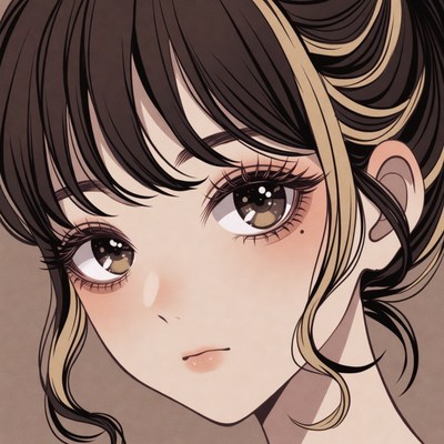 Portrait of a young woman with long hair