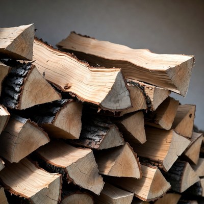 Wood stacked for winter use