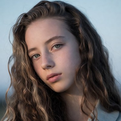 Young girl poses outdoors in natural light