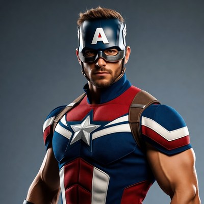 Hero costume at studio