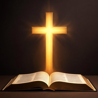 Light shines from open book