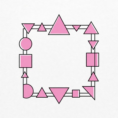 Shapes arranged in a square pattern