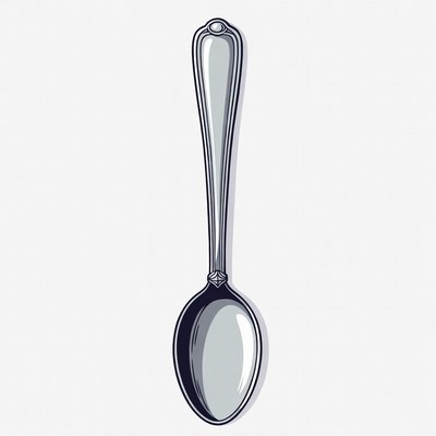 Silver spoon on plain background