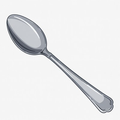 Spoon on plain background with shadow