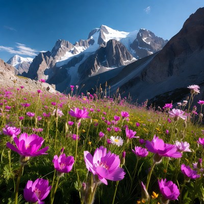 Mountain flowers in full bloom
