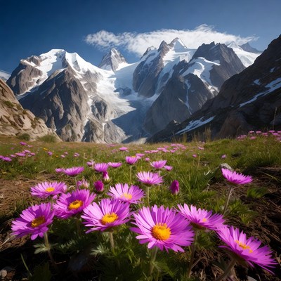 Flowers in the mountain valley