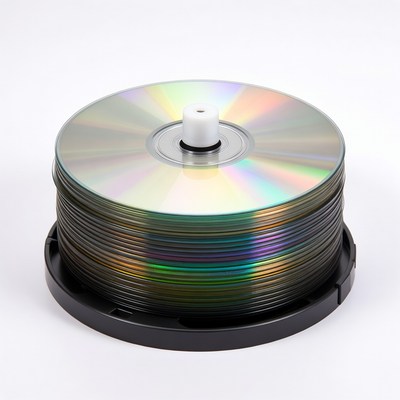 Collection of compact discs in a holder