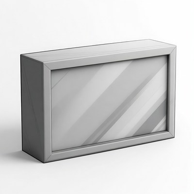 Simple gray rectangular display box