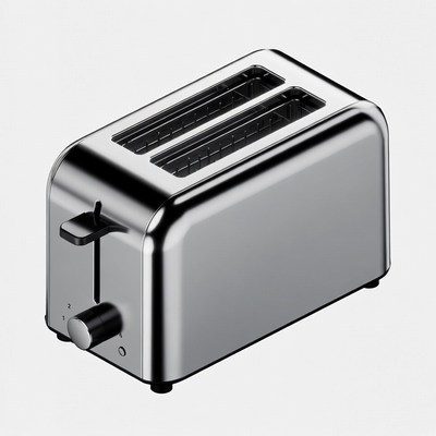 Modern stainless steel toaster design