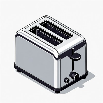 Simple metal toaster on counter