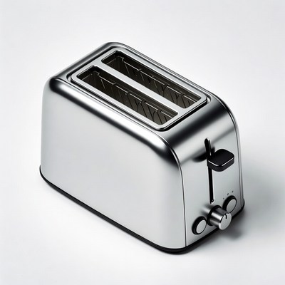 Simple silver toaster on a surface