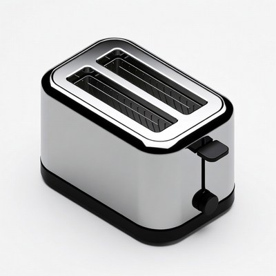 Modern toaster on white background