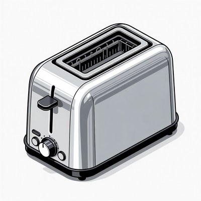Modern kitchen toaster design on display