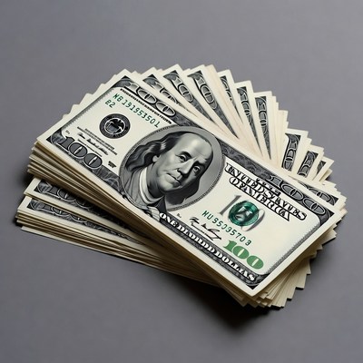 Stacks of one hundred dollar bills