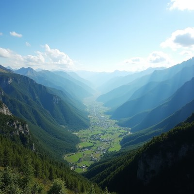Mountain valley view during daylight