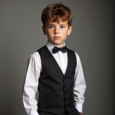 Young boy in formal wear posing