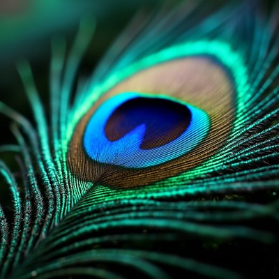 Close up of peacock feather details