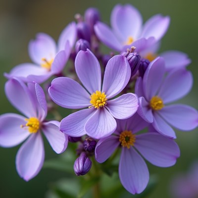 Wildflowers bloom in purple cluster